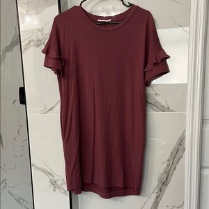 Lush Mauve Flowy Casual Dress